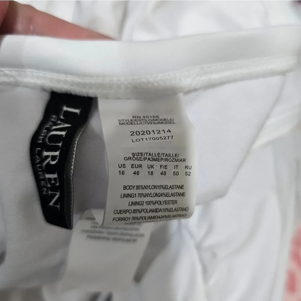 Lauren Ralph Lauren Beach Club Halter Wrap One-Piece Swimsuit NWOT Sz 16 White
